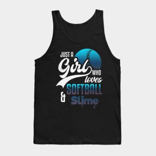 Girl Softball Slime Love Sport And Baseball Player Tank Top